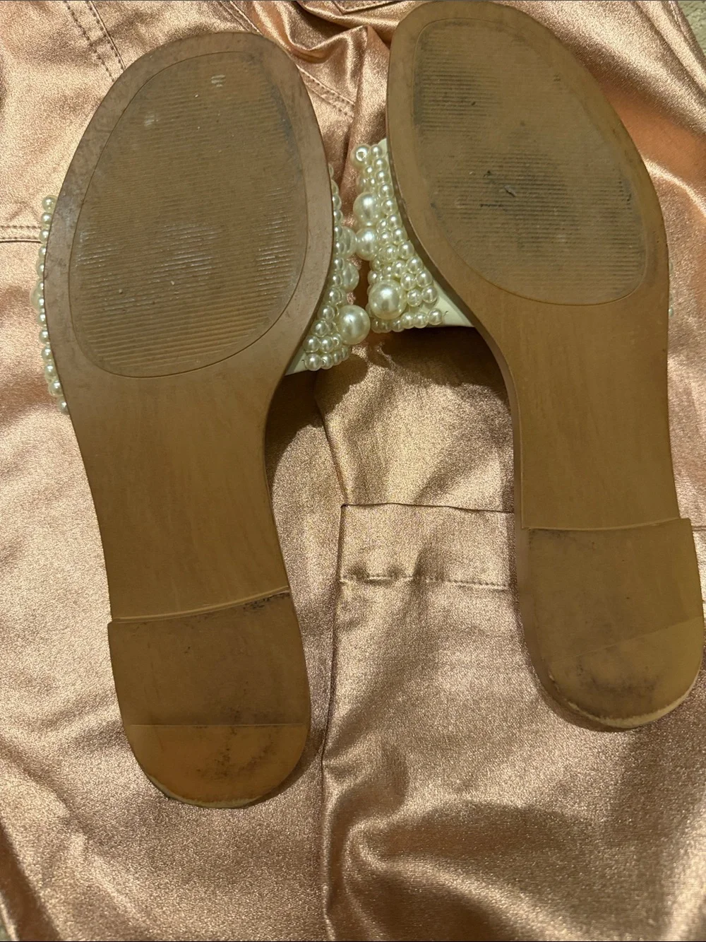 Steve Madden Ivory Pearl-Embellished Slide Mules - Picture 2 of 3